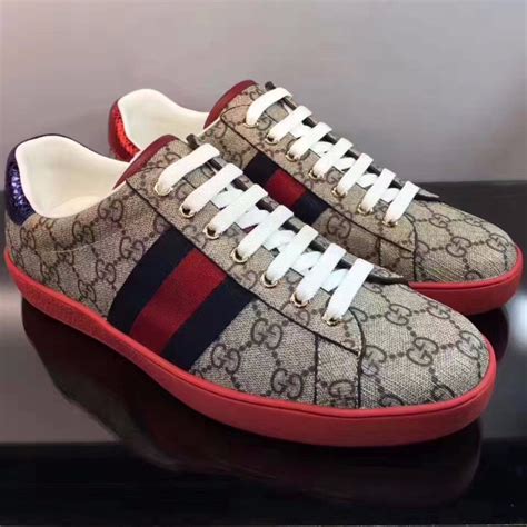 cheap gucci sneakers with red sole|gucci gg canvas sneakers.